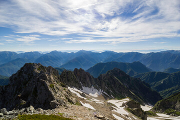 Fototapeta na wymiar 剱岳北方稜線から見る夏の八ツ峰