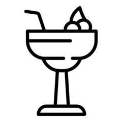 Bar cocktail icon outline vector. Pub restaurant. Martini drink