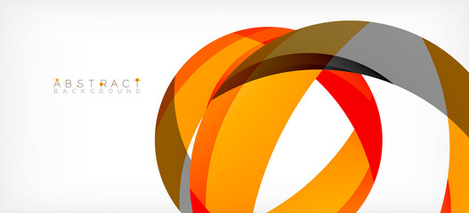 Geometric abstract background. Circle created with overlapping color shapes. Vector Illustration For Wallpaper, Banner, Background, Landing Page