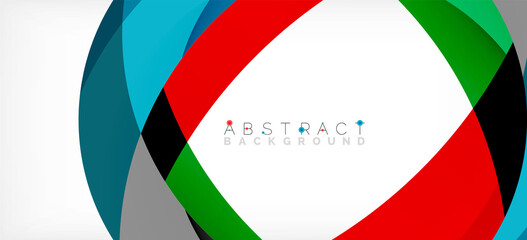 Color circle shapes, minimal geometric background. Trendy dynamic composition. Vector Illustration For Wallpaper, Banner, Background, Landing Page