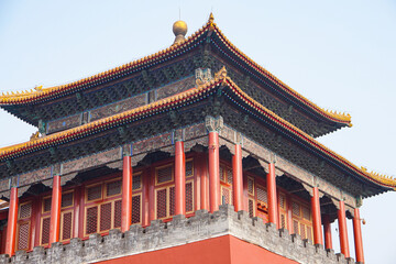 Fototapeta premium Beautiful Forbidden City in snow - China
