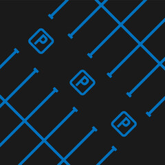Parking markup on black background illustration