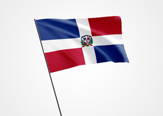 The Dominican Republic flying high in the isolated background. February 27 Dominican Republic independence day. World national flag collection world national flag collection