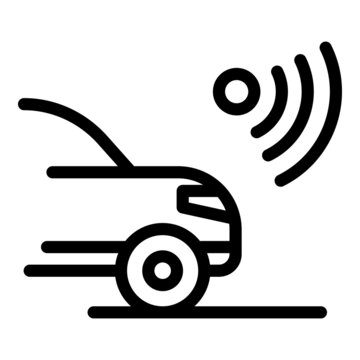 Front car sensor icon outline vector. Road security. Safety control