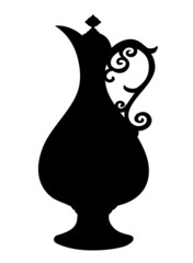 Silhouette of the Arab jug. Vector drawing