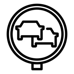 Cars sign icon outline vector. Car traffic. Street road