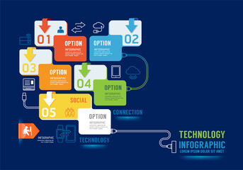 Infographics Technology Concept Design options banner. Vector illustration.