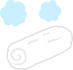 巻いた蒸しタオル、おしぼり