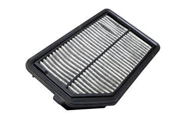 used car air filter on white background