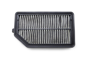 used car air filter on white background