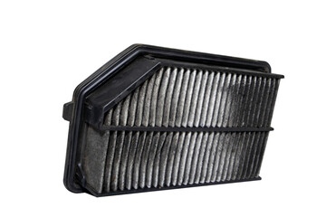 used car air filter on white background