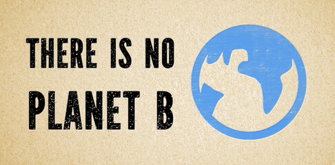 message THERE IS NO PLANET B on paper background