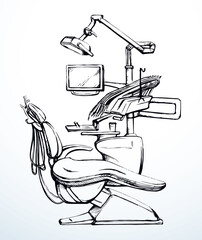Stogmatology chair and accessories. Vector drawing