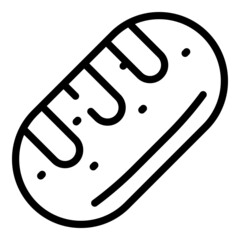 Bread icon outline vector. French bread. Bun food