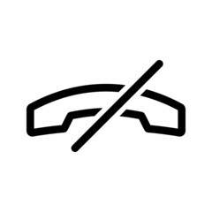 Obraz premium Forbidden telephone icon. Phone calls icon. No answer. Decline calling symbol. Outline symbol in your web site design, logo, app, UI, webinar, video chat, ect