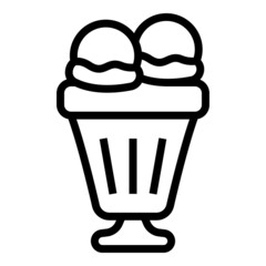 Gelato sundae icon outline vector. Ice cream. Chocolate summer gelato