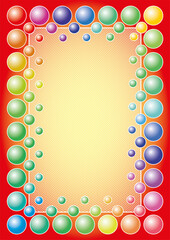 Vector template for decorative plates, cards, congratulations and more. Сolorful bubbles theme.