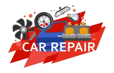 Car repair service center, maintenance and fixing