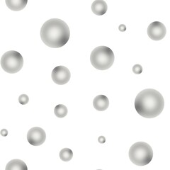 Abstract Hand Drawing Shiny Pearls Bubbles Seamless Pattern Isolated Background