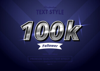 100K Follower Illustrator Text Effect