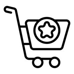 Shop cart icon outline vector. Online basket. Web buy