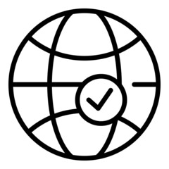 Global review icon outline vector. Business market. Customer hiring
