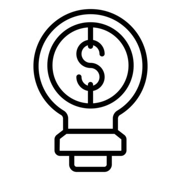 Money bulb icon outline vector. Dollar lightbulb. Idea energy
