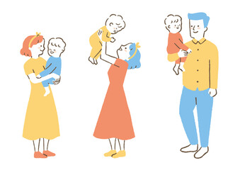 赤ちゃんを抱っこしている人_セット