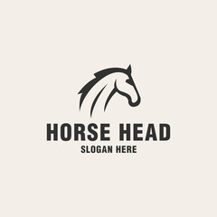 Horse head logo template on monogram style