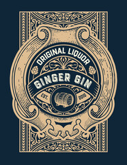 Vintage Label with Gin design