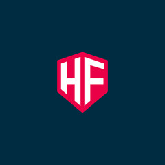 hf letter shield logo - obrazy, fototapety, plakaty