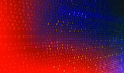 abstract binary software programming code background random part of the program code Digital information technology concept. Vector illustration. Hacker decryption.