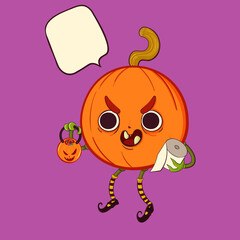 Jack the halloween pumpkin trick or treating