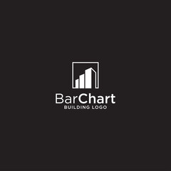 Fototapeta premium BARCHART BUILDING LOGO DESIGN VECTOR