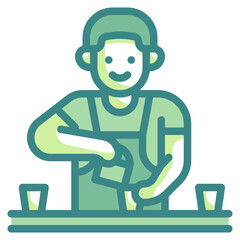 barista blue line icon