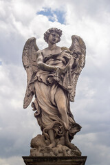 Angel with the Whips at Ponte Sant'Angelo.One of the series of Angels with the Instruments of the Passion on the Ponte Sant'Angelo,Rome,Italy. 