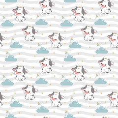 cow pattern, suitable for making cloth and diaper patterns for babies or handkerchiefs.