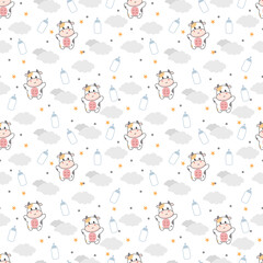cow pattern, suitable for making cloth and diaper patterns for babies or handkerchiefs.