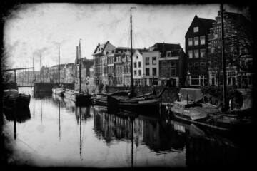 Naklejka premium Rotterdam Delfshaven, Zuid-Holland Province, The Netherlands