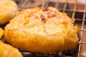 Kgawhie, Rice with egg Thailand food in the morning in winter.