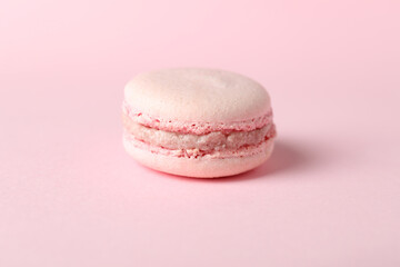 Concept of tasty dessert with delicious macaron