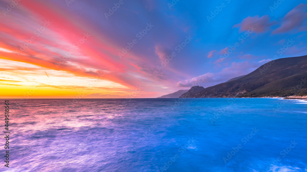 Wall mural Sunset over Mediterranean sea