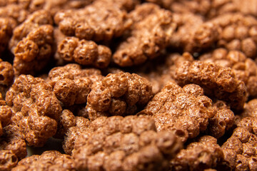 Chocolate balls corn flakes. Cereals.
