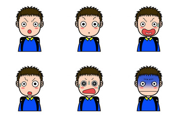 小学生男子の表情 驚き顔➁