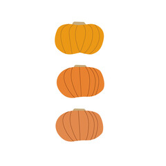 Pumpkins of different sizes, hand-drawn, ideal for posters, stickers