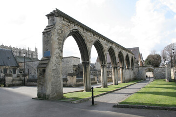 The Infirmary Arches which are the remains of the Abbey Hospital Gloucester in the UK