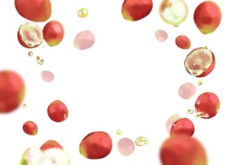 赤ぶどうの楕円フレーム背景素材(A4サイズ)