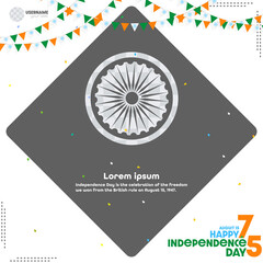 15th August Happy Independence Day India illustration.