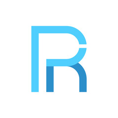 PR letter vector logo, monogram and initial shape, design concept, logo, logotype elements for template.