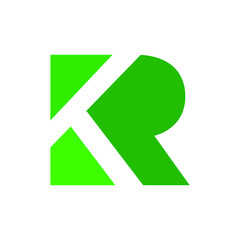 KR letter vector logo, with negative space monogram and initial shape, clean design concept, logo, logotype elements for template.